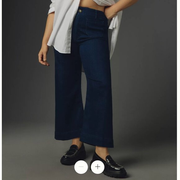 Anthropologie Maeve Denim Colette Cropped Wide-Leg Jeans (still online!) - Picture 4 of 9